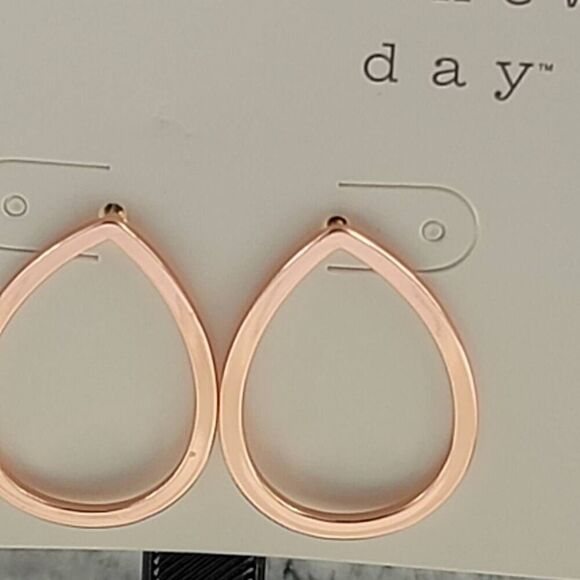 A New Day Tear Drop Rose Gold Tone Earring - Picture 2 of 2